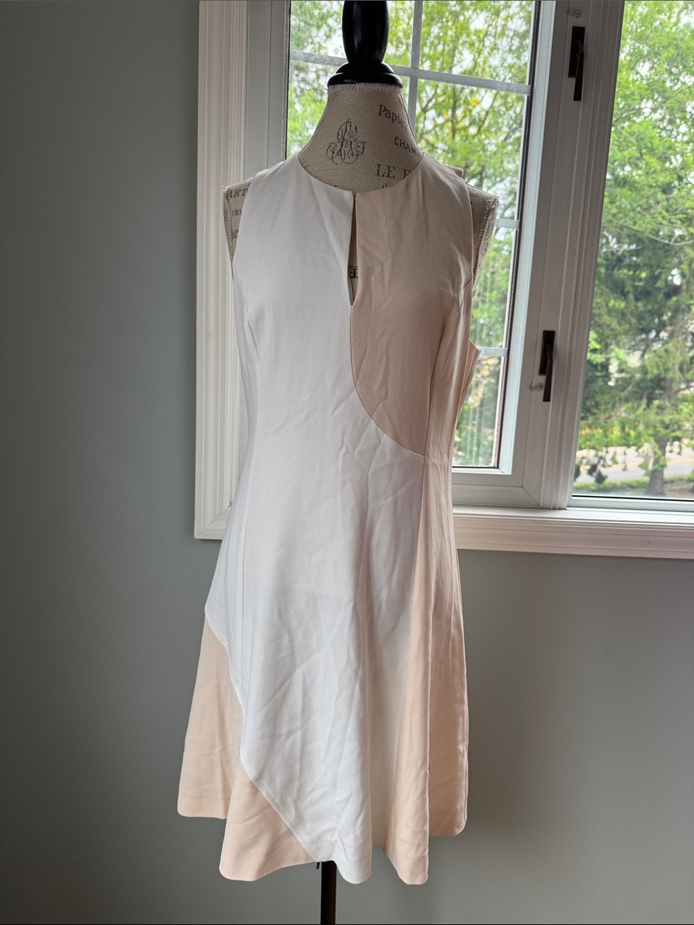 Derek Lam 10 Crosby color block neutral minimalist sleeveless shift dress 10